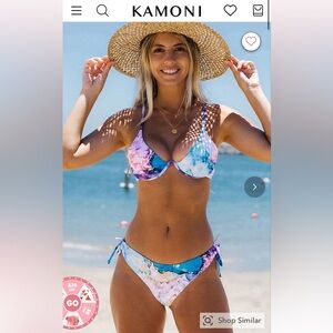 BRAND NEW Kamoni Push Up V Neck Tie Dye Low Waist Cheeky Bikini